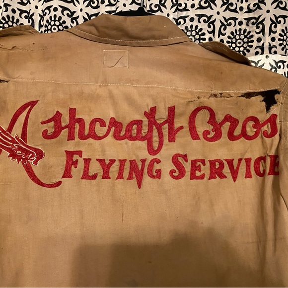 Ashcraft Bros. Other - Vintage 1940s era ASHCRAFT BROS. FLYING SERVICE technician work shirt.